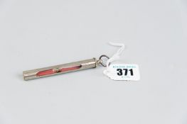 A white metal encased medical sand timer by Garrould of London