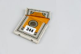 An Anglo Indian card case with inlaid mosaic decoration