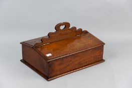 A 19th Century two compartment twin lidded cutlery box (one lid with split) with shaped central