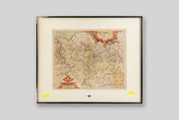 SAXTON & KIPP a coloured and tinted map of Denbighshire, 11 x 13.25 ins (28 x 34 cms) to margin