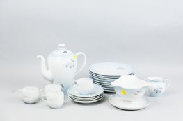 A B & G Copenhagen porcelain part tea and dinner service of fifty plus pieces, graduated blue