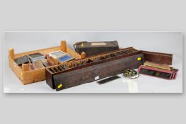 A good large quantity of Magic Lantern glass slides including singles, story quantities, cartoon