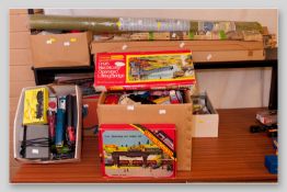A large quantity of Hornby Railways 00 gauge accessories to include operating turntable, an