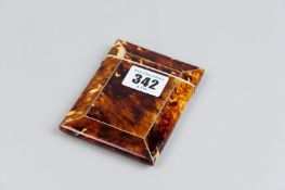 A mid 19th Century pewter inlaid tortoiseshell card case