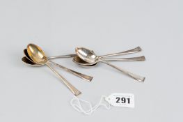 Coffee spoons - a set of six silver coffee spoons, 2 ozs, Sheffield 1912