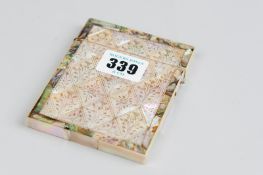 A late 19th Century mother of pearl and abalone card case with floral decoration