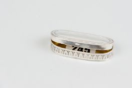 A pill box - an oval silver 925 pill box with gilt interior, 1.2 ozs, Chester 1910