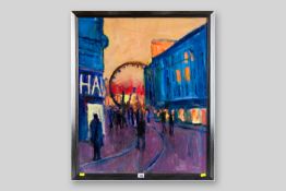 PAUL BASSINGTHWAIGHTE (b. 1963) oil on board - Big Wheel, Piccadilly Gardens, signed and entitled