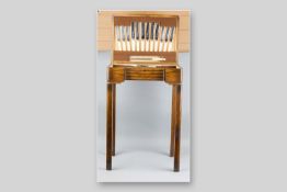 An oak table canteen of electroplate cutlery by T Turner & Co, Sheffield, a six place setting with