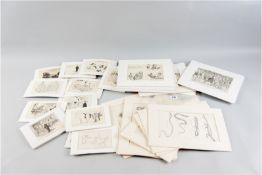 A large parcel of unframed Punch and other cartoons, all mounted