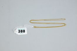 A nine carat gold fine link neck chain, 4.4 grms