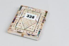 A mid 19th Century mother of pearl and abalone card case