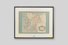 SAXTON & HOLE a coloured and tinted map of Caernarfonshire, 10 x 12 ins (26 x 31 cms)