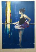 DONALD HAMILTON FRASER printer's proof coloured print - standing ballet dancer, signed, 29 x
