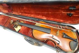 An early nineteenth century violin bearing label for Johann Georg Neiner and dated 1824, 23ins