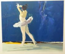 DONALD HAMILTON FRASER printer's proof coloured print - performing ballet dancer, signed, 25 x 29ins