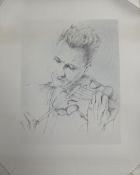 UNKNOWN ARTIST print - portrait of musician Nigel Kennedy, unsigned, 23 x 19ins (59 x 48cms)
