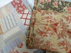 Two nineteenth century / early twentieth century patch-work quilts - a floral example, 92ins x 83ins