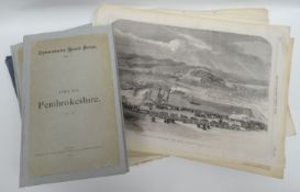 A parcel of intersting loose Welsh related antiquarian printed material including a terrestrial