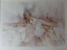 GORDON KING coloured limited edition 108/295 print - entitled 'Studio Look' signed and entitled in