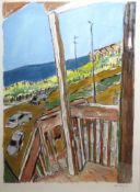 BOB DYLAN signed limited edition 133/295 coloured giclee print - New York balcony and promenade,