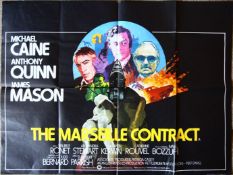 Large lot of Forty plus Cinema Quads including The Marseilles Contract Michael Caine Quad plus
