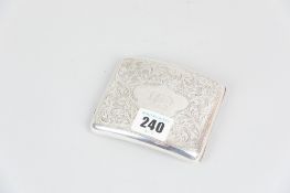 A gentleman's curved silver cigarette case, 3.9ozs, Birmingham 1921