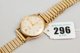 A 9ct gold encased circular dial gent's Rolex Precision wristwatch having a sweep seconds dial and