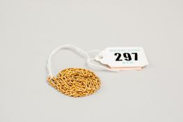 A nine carat gold rope twist neck chain, approximately 6 grms