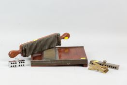 A late Victorian chemist's pill making machine in mahogany and brass, marked 'J W Pindar & Co,