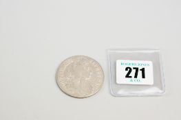 A 1696 silver five shilling piece, third bust