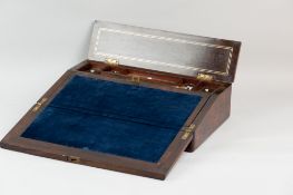 A 19th Century rosewood and mother of pearl inlaid writing slope with silver line stringing,
