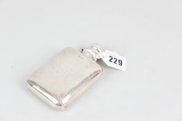 A small all silver hip flask marked 'Nevin Bay June 1925', 2.3ozs, Sheffield 1925 (damage to