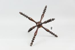 A Victorian turned mahogany treen bowl cat or spider, 23 cms high, 28 cms wide