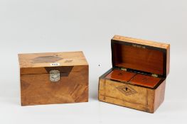 A late 19th Century multi-wood Oriental tea caddy, the whole veneered and inlaid in segmented