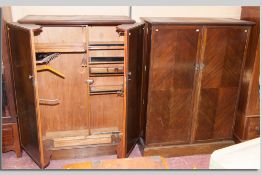 A very good pair of Compactom double door wardrobes, fully complete with original fittings, 174 x