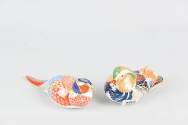 Two Royal Crown Derby model ducks, numbered LX1 to the base