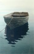 NAOMI TYDEMAN (of Saundersfoot) watercolour - moored old boat with reflection, signed, 54 x 35