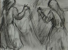 GLORIA WILLIAMS pencil on paper - entitled verso 'Washing Day - Turkey', 5 x 6.5ins (12 x 16cms)