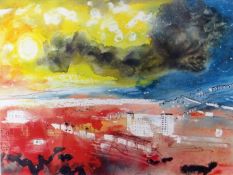 JOHN PIPER 1984 screen-less offset lithograph by Adrian Lack, Senecio Press - 'Swansea: Towards