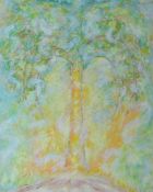 GLYN JONES mixed media entitled verso 'Tree/Arezzo, signed and dated 1983, 9.5 x 8 ins (24 x 20