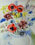 SHEILA KNAPP FISHER watercolour - study of poppies and other flowers in a jug, signed and dated