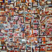 JOHN UZZELL EDWARDS mixed media - abstract geometrical patterns entitled verso 'Welsh Quilt 4' and