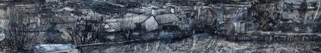 DARREN HUGHES mixed media - view looking down into Bethesda entitled verso 'Overlooking Bethesda (