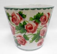 LLANELLY POTTERY - a rare ice pail of tapering cylindrical form, the exterior painted by