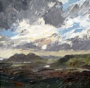 DAVID GROSVENOR oil on canvas - signed and entitled verso 'Moel-y-gest from Rhyd' 6 x 6 ins (15.5