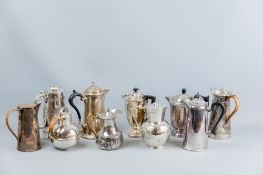 A parcel of electroplated hot water jugs