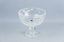 A Stuart crystal circular based pedestal comport having a short knopped stem to a starcut base and