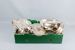 A mixed parcel of electroplated ware