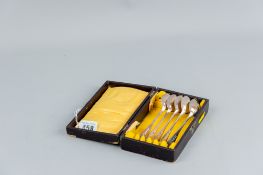 A cased set of six (one missing) silver teaspoons by William Bateman, London 1824